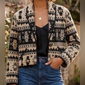 Casual Corner & Co. Vintage Aztec Southwestern Cropped Woven Jacket Size Medium
